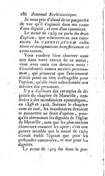 Journal ecclesiastique ou bibliotheque raisonnée des sciences ecclésiastiques