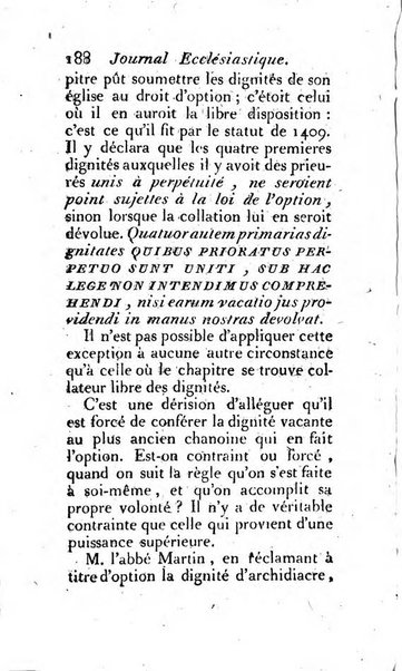 Journal ecclesiastique ou bibliotheque raisonnée des sciences ecclésiastiques