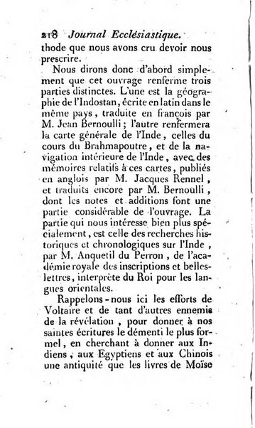 Journal ecclesiastique ou bibliotheque raisonnée des sciences ecclésiastiques