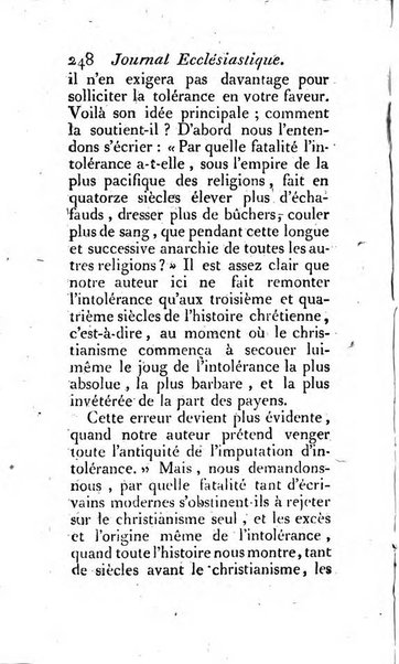 Journal ecclesiastique ou bibliotheque raisonnée des sciences ecclésiastiques