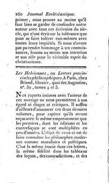 Journal ecclesiastique ou bibliotheque raisonnée des sciences ecclésiastiques