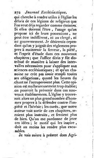 Journal ecclesiastique ou bibliotheque raisonnée des sciences ecclésiastiques