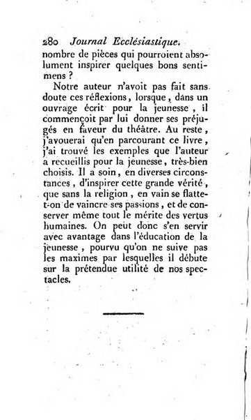 Journal ecclesiastique ou bibliotheque raisonnée des sciences ecclésiastiques