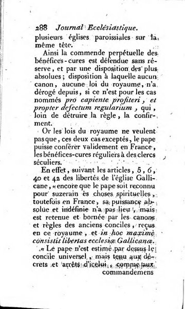 Journal ecclesiastique ou bibliotheque raisonnée des sciences ecclésiastiques