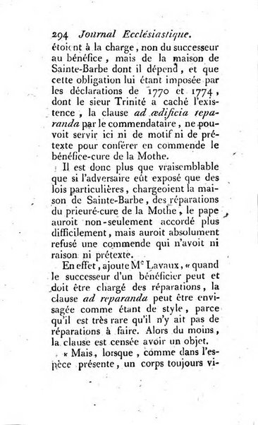 Journal ecclesiastique ou bibliotheque raisonnée des sciences ecclésiastiques