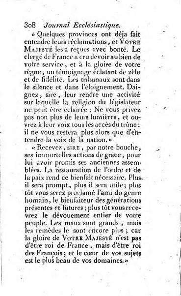 Journal ecclesiastique ou bibliotheque raisonnée des sciences ecclésiastiques