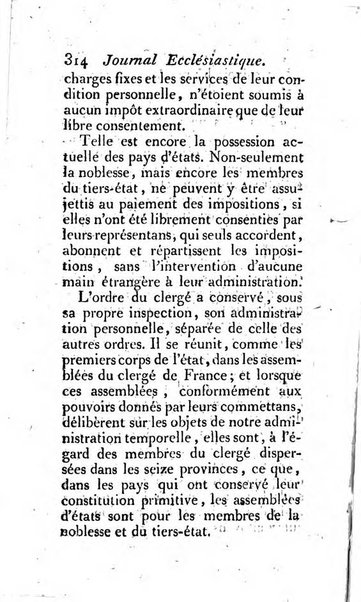 Journal ecclesiastique ou bibliotheque raisonnée des sciences ecclésiastiques