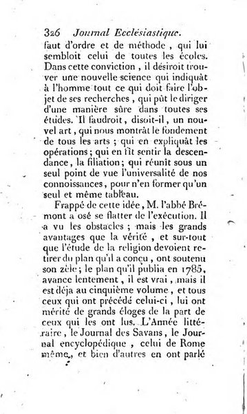 Journal ecclesiastique ou bibliotheque raisonnée des sciences ecclésiastiques