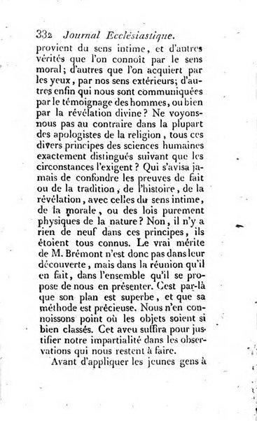 Journal ecclesiastique ou bibliotheque raisonnée des sciences ecclésiastiques