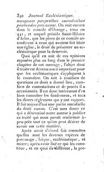 Journal ecclesiastique ou bibliotheque raisonnée des sciences ecclésiastiques