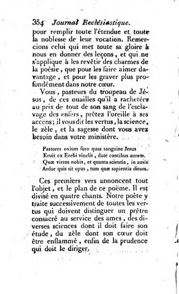 Journal ecclesiastique ou bibliotheque raisonnée des sciences ecclésiastiques