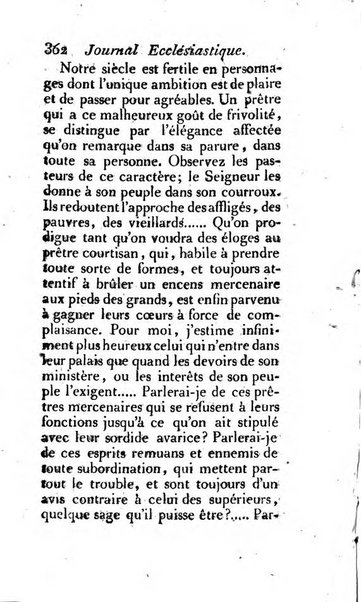 Journal ecclesiastique ou bibliotheque raisonnée des sciences ecclésiastiques