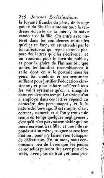 Journal ecclesiastique ou bibliotheque raisonnée des sciences ecclésiastiques