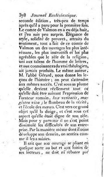 Journal ecclesiastique ou bibliotheque raisonnée des sciences ecclésiastiques