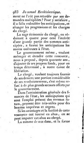 Journal ecclesiastique ou bibliotheque raisonnée des sciences ecclésiastiques