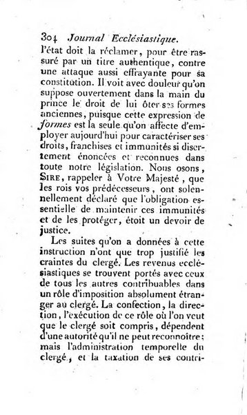 Journal ecclesiastique ou bibliotheque raisonnée des sciences ecclésiastiques