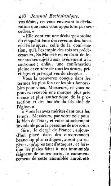 Journal ecclesiastique ou bibliotheque raisonnée des sciences ecclésiastiques