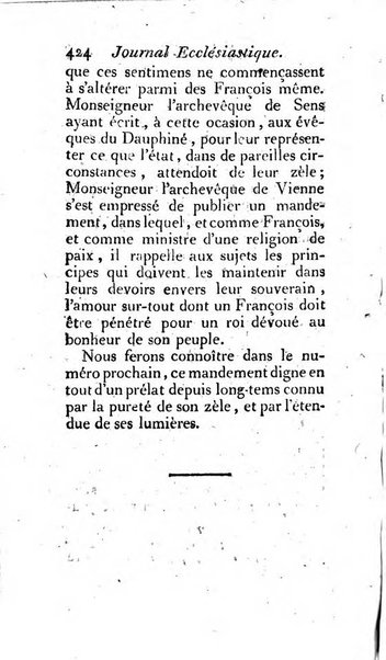 Journal ecclesiastique ou bibliotheque raisonnée des sciences ecclésiastiques