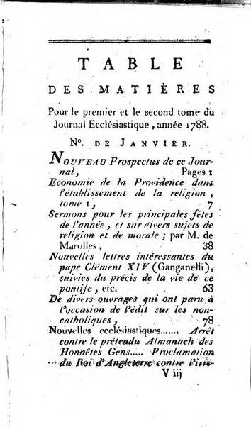 Journal ecclesiastique ou bibliotheque raisonnée des sciences ecclésiastiques