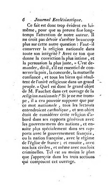 Journal ecclesiastique ou bibliotheque raisonnée des sciences ecclésiastiques