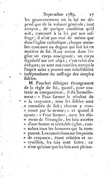 Journal ecclesiastique ou bibliotheque raisonnée des sciences ecclésiastiques