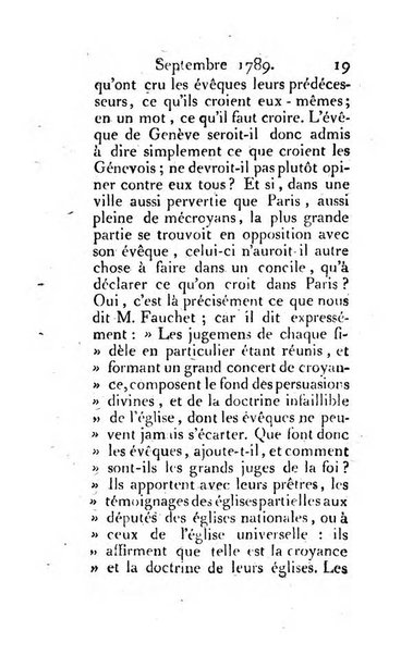 Journal ecclesiastique ou bibliotheque raisonnée des sciences ecclésiastiques