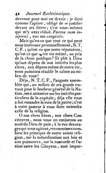 Journal ecclesiastique ou bibliotheque raisonnée des sciences ecclésiastiques