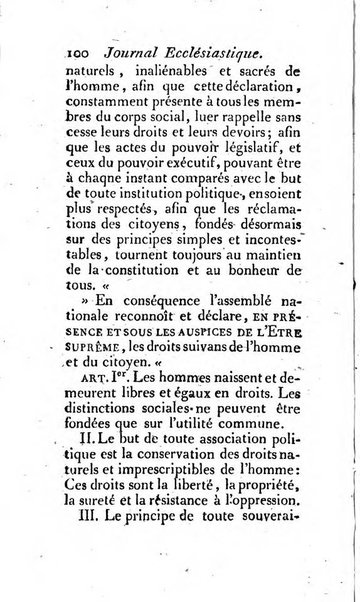 Journal ecclesiastique ou bibliotheque raisonnée des sciences ecclésiastiques