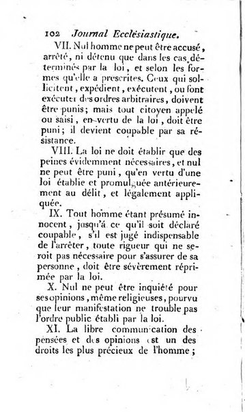 Journal ecclesiastique ou bibliotheque raisonnée des sciences ecclésiastiques