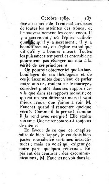 Journal ecclesiastique ou bibliotheque raisonnée des sciences ecclésiastiques