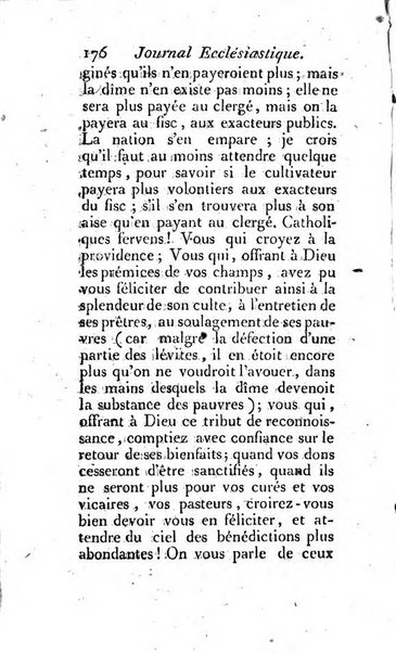 Journal ecclesiastique ou bibliotheque raisonnée des sciences ecclésiastiques