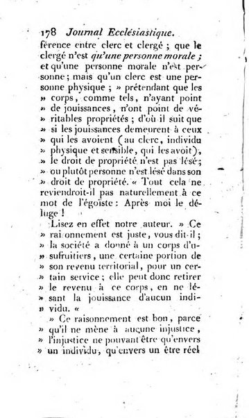 Journal ecclesiastique ou bibliotheque raisonnée des sciences ecclésiastiques