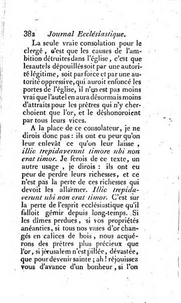 Journal ecclesiastique ou bibliotheque raisonnée des sciences ecclésiastiques