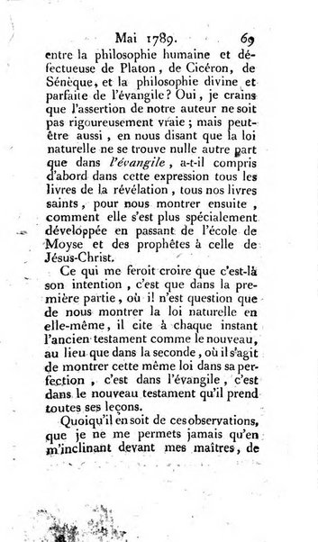 Journal ecclesiastique ou bibliotheque raisonnée des sciences ecclésiastiques