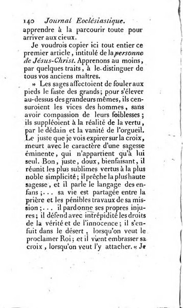 Journal ecclesiastique ou bibliotheque raisonnée des sciences ecclésiastiques