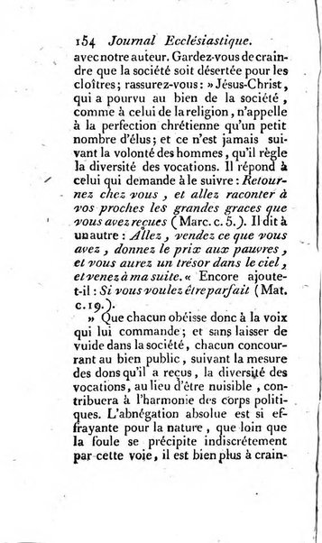 Journal ecclesiastique ou bibliotheque raisonnée des sciences ecclésiastiques