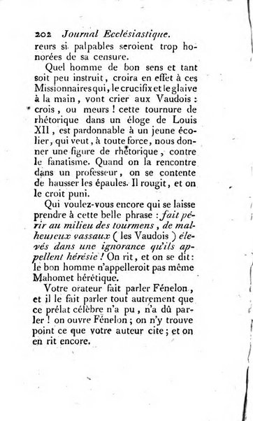 Journal ecclesiastique ou bibliotheque raisonnée des sciences ecclésiastiques