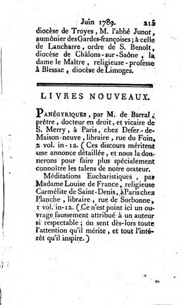 Journal ecclesiastique ou bibliotheque raisonnée des sciences ecclésiastiques