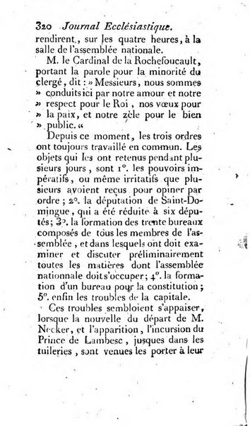 Journal ecclesiastique ou bibliotheque raisonnée des sciences ecclésiastiques