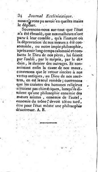 Journal ecclesiastique ou bibliotheque raisonnée des sciences ecclésiastiques