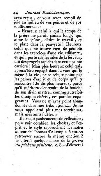 Journal ecclesiastique ou bibliotheque raisonnée des sciences ecclésiastiques