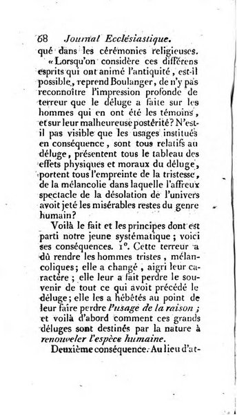 Journal ecclesiastique ou bibliotheque raisonnée des sciences ecclésiastiques