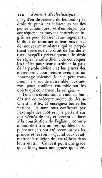 Journal ecclesiastique ou bibliotheque raisonnée des sciences ecclésiastiques