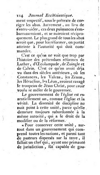 Journal ecclesiastique ou bibliotheque raisonnée des sciences ecclésiastiques