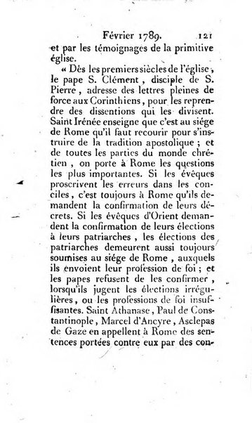 Journal ecclesiastique ou bibliotheque raisonnée des sciences ecclésiastiques