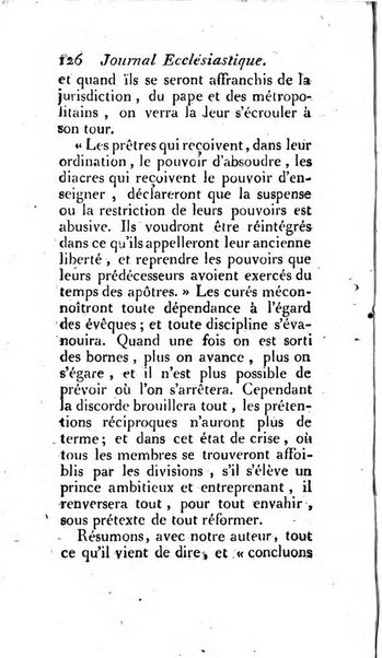 Journal ecclesiastique ou bibliotheque raisonnée des sciences ecclésiastiques