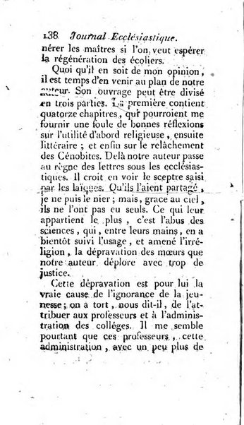 Journal ecclesiastique ou bibliotheque raisonnée des sciences ecclésiastiques