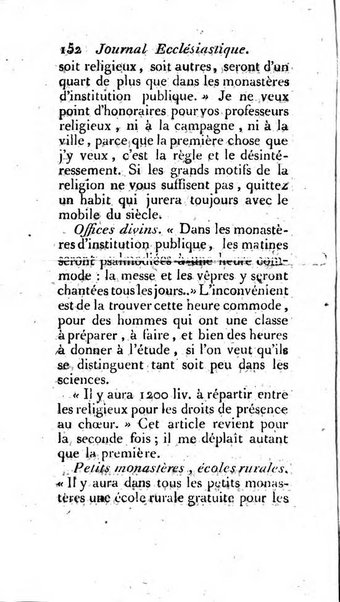 Journal ecclesiastique ou bibliotheque raisonnée des sciences ecclésiastiques