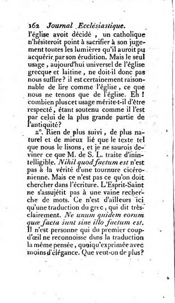 Journal ecclesiastique ou bibliotheque raisonnée des sciences ecclésiastiques