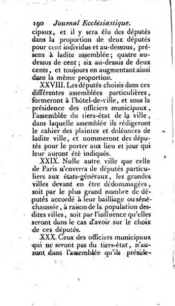 Journal ecclesiastique ou bibliotheque raisonnée des sciences ecclésiastiques